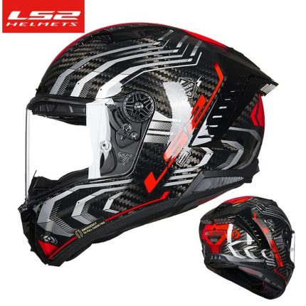 Full Face Motorcycle Helmets ls2 ff805 racing carbon fiber helmet cascos para moto double D-ring motorbike helmet
