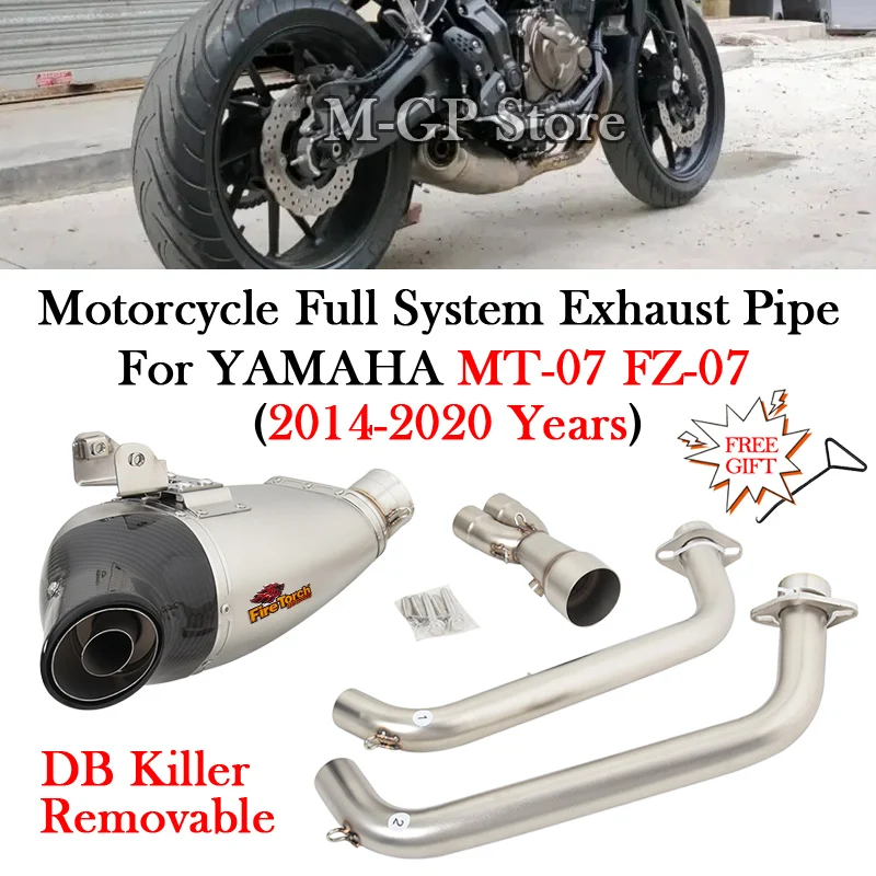 Full-System-For-YAMAHA-MT-07-FZ-07-MT07-FZ07-2014-2020-Motorcycle-Exhaust-Modfy-DB.webp Full System For YAMAHA MT-07 FZ-07 MT07 FZ07 2014 - 2020 Motorcycle Exhaust Modfy DB Killer Escape Moto Muffler Front Link Pipe - Image 1